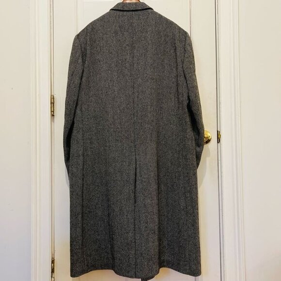 VTG Maitland of England Men's Gray Wool Herringbone Overcoat 46 R - Picture 14 of 15